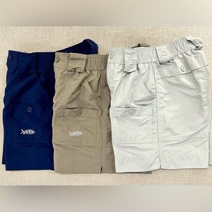 (3) pairs of boys Aftco shorts